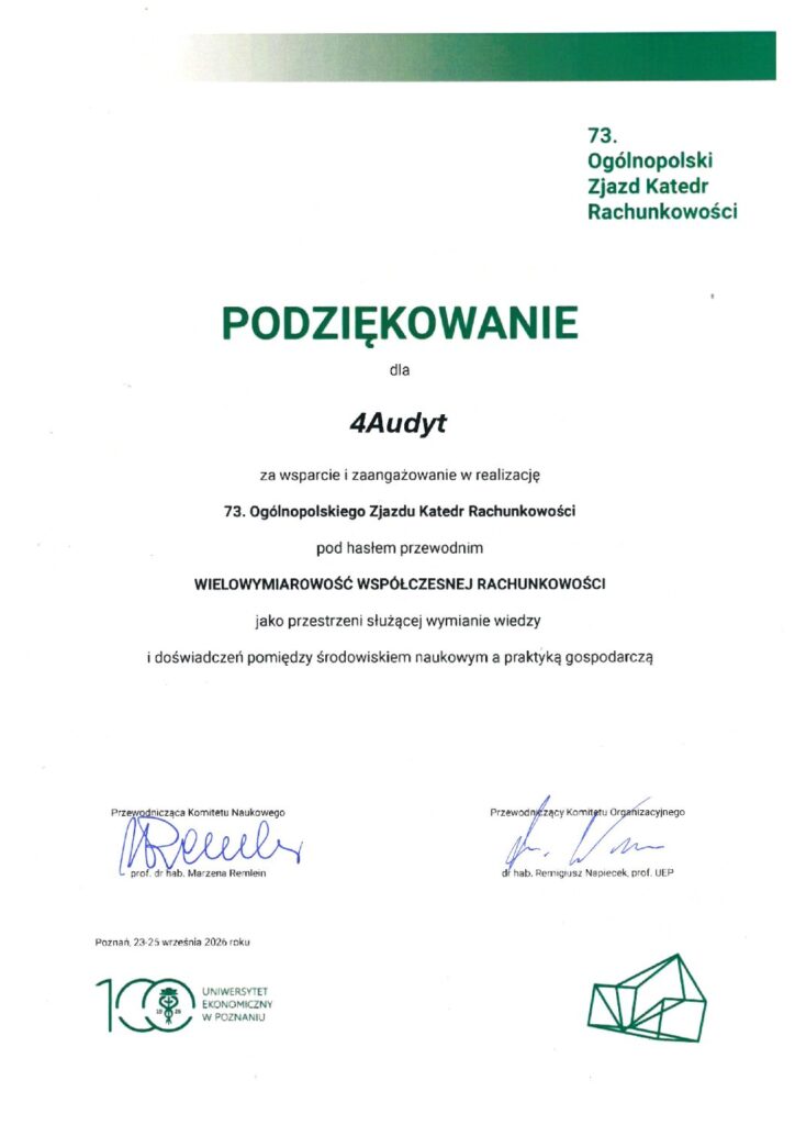 4Audyt wspiera 73. Ogólnopolski Zjazd Katedr Rachunkowości